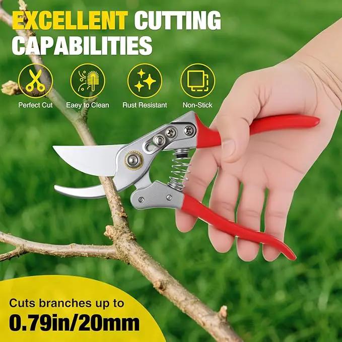 Yesker Pruning Shears Garden Shears 8.6" Professional Bypass Garden Scissors Yard Clippers with Sharp SK5 Steel Blade Heavy Duty Hand Pruners for Branch Flower Plant Trimming Cutting Gardening Tools by GreenHaven Gardens