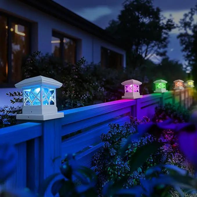 TWINSLUXES Solar Post Cap Light Outdoor, Waterproof LED Fence Post Solar Light, Solar Post Light, 3.5x3.5/4x4/5x5 Post for Patio, Deck Garden Decoration, Wooden or Vinyl Fence Deck Post by GreenHaven Gardens