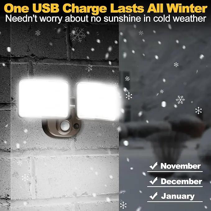 Rechargeable Battery Operated Motion Light 2500LM & 4000LM Motion Sensor Security Light(1-3 Months Endurance) USB Charging LED Flood Light Outdoor (Brown) 1 Pack by GreenHaven Gardens
