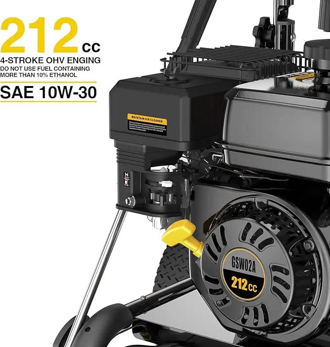 BLUBERY 3500 PSI Gas Pressure Washer, 2.6 GPM Heavy Duty High Power Washer, 30Ft Pressure Hose&Soap Tank,5 Pressure Nozzles,Black by GreenHaven Gardens