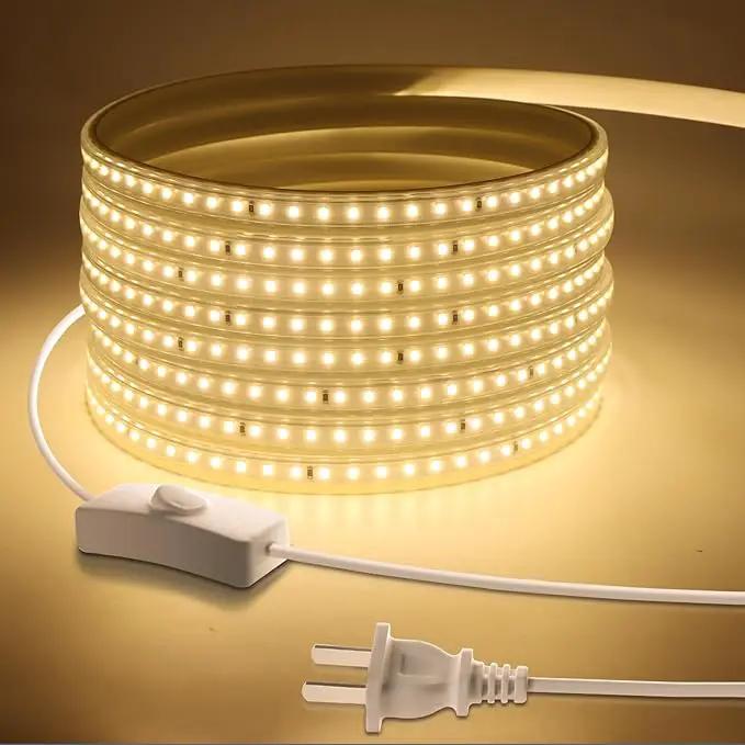 Outdoor LED Rope Light Waterproof, AC 110V,1800LEDs,3500k LED Strip Lights 15M/49.2ft Fexible LED Tape Light for Garden, Patio, Indoor Outdoor Decoration by GreenHaven Gardens
