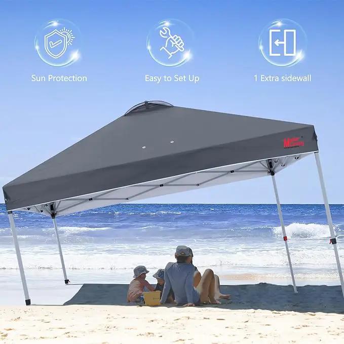 MASTERCANOPY Durable Pop-up Canopy Tent with 1 Sidewall (10'x10',Dark Gray) by GreenHaven Gardens