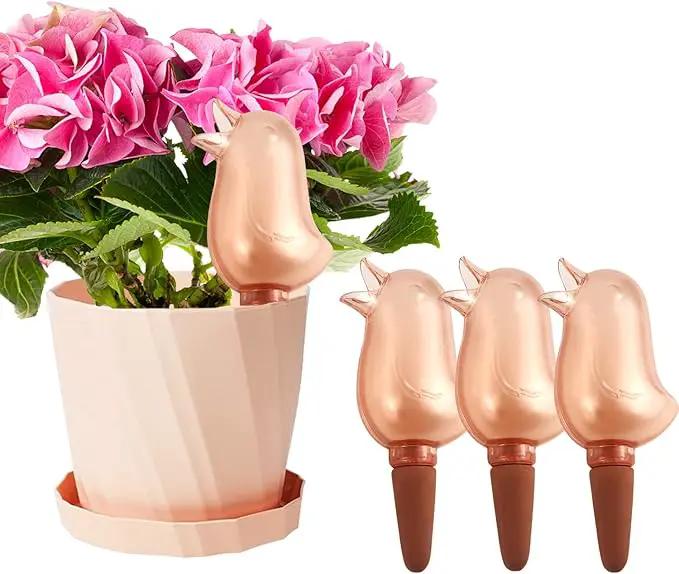 4 Pack Self Watering Spikes,Indoor Plant Watering Globes,Bird Shape Automatic Irrigation Spikes,Self-Watering Terracotta Spike,Plant Watering Devices(Red) by GreenHaven Gardens