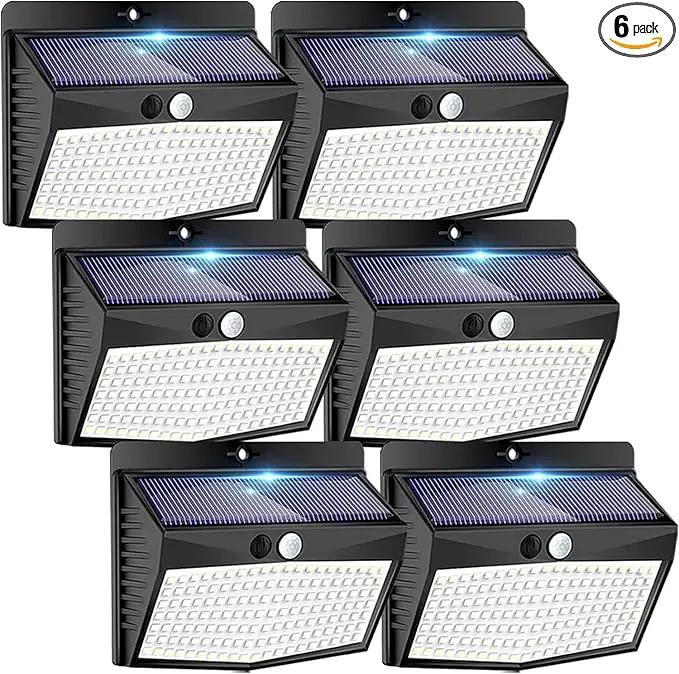 [6 Packs] Solar Lights Outdoor Motion Sensor Solar Security Lights Waterproof with 3 Lighting Modes Solar Powered Wall Lights Outside for Garden Fence Yard Deck by GreenHaven Gardens