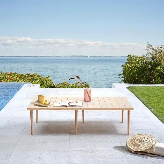 60" X 30" Boho Low Picnic Table, with Two Available Heights,Seating for 6 People,Natural by GreenHaven Gardens