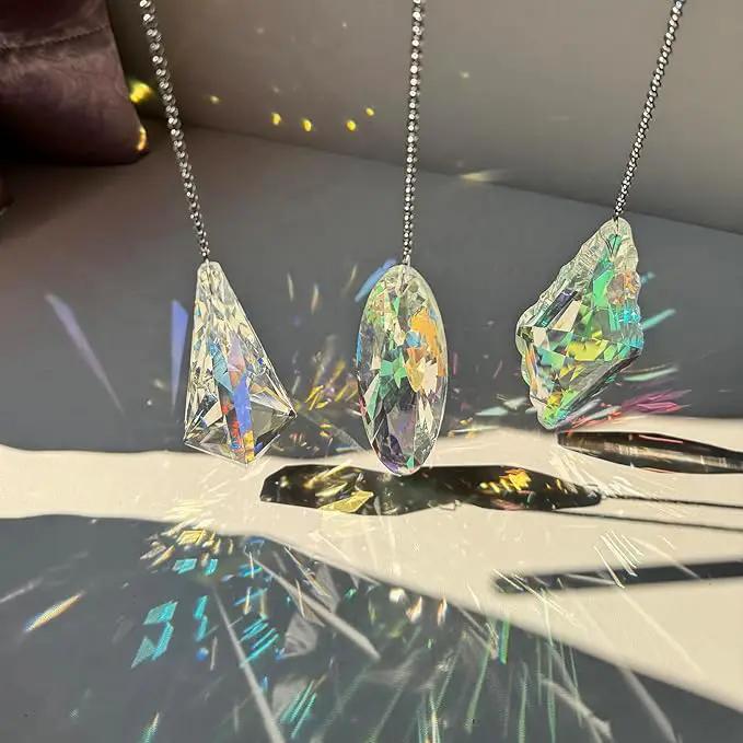 3PCS 5" Large Crystal Sun Catcher Prisms, Hanging Suncatchers with Glass Prism, Rainbow Maker for Room, Windows,Garden,Fantasy Aesthetic Home Decor. (YGBS02) by GreenHaven Gardens