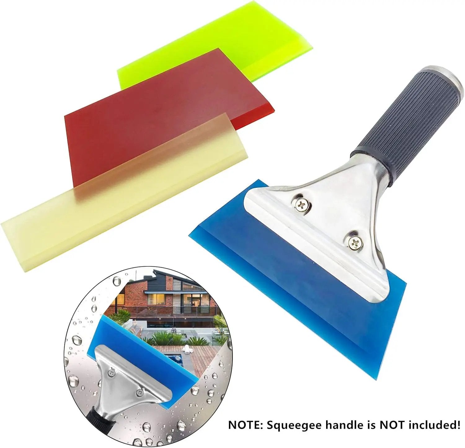 CARTINTS 2pack Squeegee Blade Replacement Mini Squeegee, 5.1x 2 inch, for Cleaning Glass, Shower Door and Car Windows and Screen Printing,Blue by GreenHaven Gardens