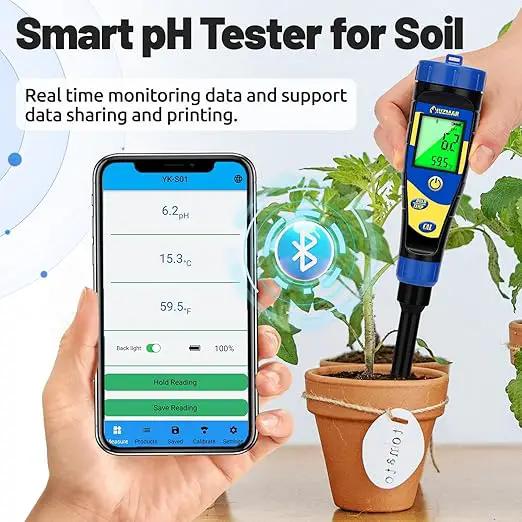 Smart Soil pH Meter for Garden Lawn Digital Soil pH Test Kit for Indoor Plants Soil pH Tester for Grass, Greenhouse, Outdoor, Farming, Yard Plants Measuring Soil pH for House Plant by GreenHaven Gardens