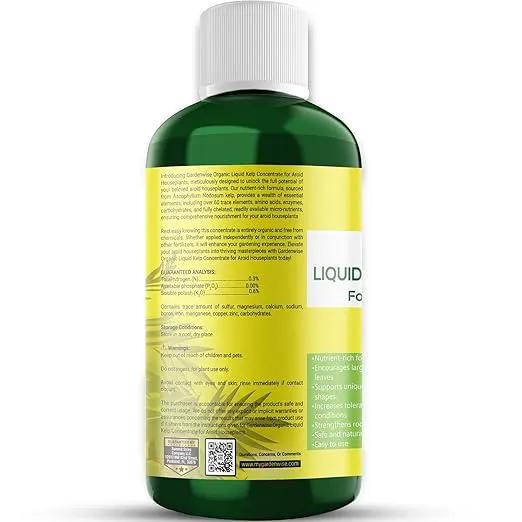 Organic Premium Seaweed Fertilizer - Liquid Kelp Plant Food for Aroid Houseplants: Monstera, Philodendron, Pothos, ZZ Plant, Dieffenbachia, Alocasia, Caladium (32 OZ) by GreenHaven Gardens
