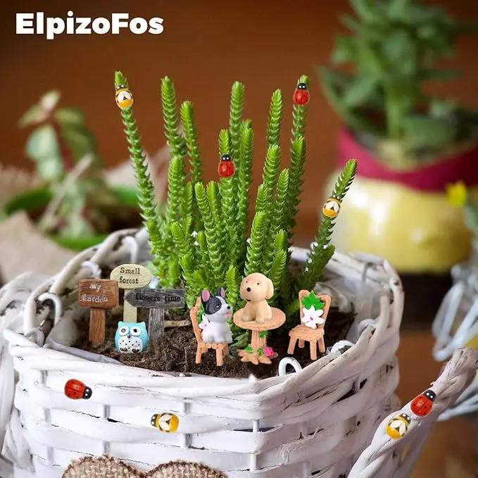 132pcs Fairy Garden Accessories Kit Miniature Animals,Tree,Fence,House Figurines Ornament Statue Craft for DIY Garden Micro Landscape Bonsai Dollhouse Decoration by GreenHaven Gardens
