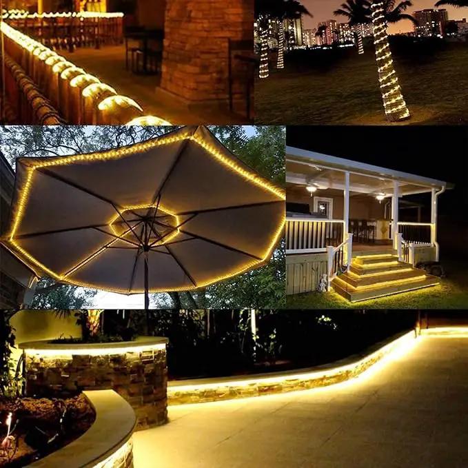 150ft LED Rope Lights Outdoor, 1080 LED Connectable and Flexible Tube Lights with 8 Modes, Waterproof LED Rope Lighting for Garden, Patio, Bedroom, Party, Pool, Indoor Outdoor Decoration (Warm White) by GreenHaven Gardens