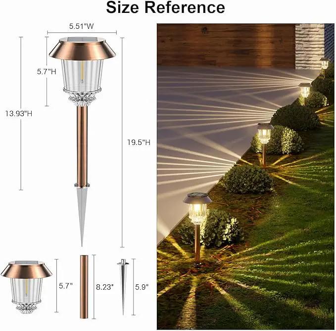 XMCOSY+ Solar Lights Outside Waterproof - 4 Pack Auto On/Off 10-40 LM Dimmable Outdoor Solar Lights for Yard Garden Pathway Driveway Walkway (Warm White) by GreenHaven Gardens