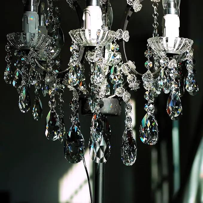 1ft 8pcs Teardrop Crystals Garland, Hanging Chandelier Crystals Prism Beads Chain for Wedding Home Decoration Clear GOLDENHAITAI by GreenHaven Gardens