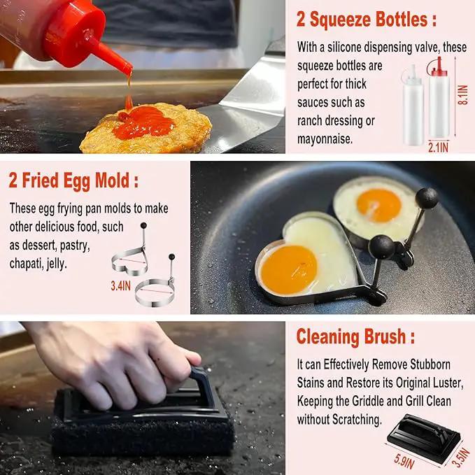 38PCS Flat Top Grill Accessories Set - Must Have for Your Outdoor with Professional Griddle Spatula, Cleaning Kit, Grill Basting Cover - Ideal Griddle Gift for Men Women by GreenHaven Gardens