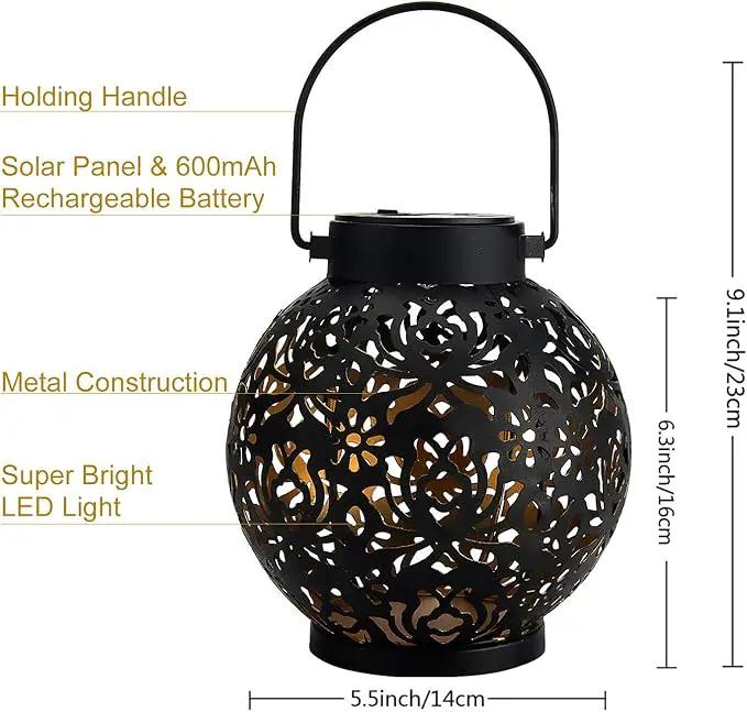 2 Pack Outdoor Solar Hanging Lantern Lights Decorative Christmas Light for Garden Patio Courtyard Lawn and Tabletop. Unique Gifts for Women Gardening. by GreenHaven Gardens