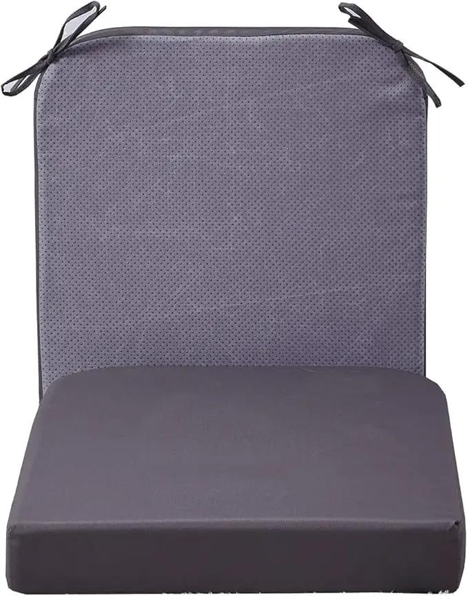 19 x 19 Inch Outdoor Seat Cushions for Patio Furniture with Non Slip and Ties Waterproof & UV Resistant Round Corner Outdoor Chair Cushions Replacement Set of 2, Gray by GreenHaven Gardens