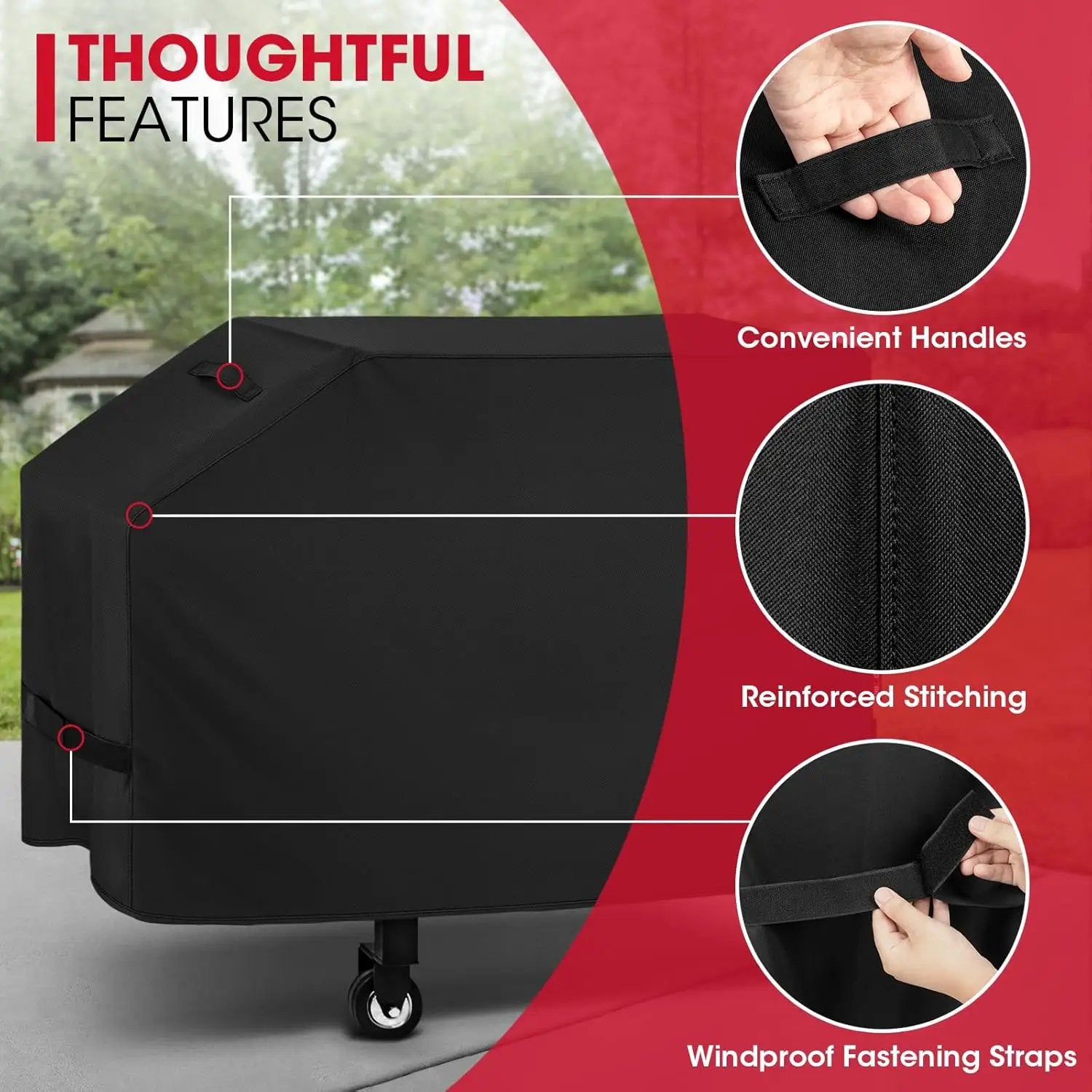 Unicook 28 Inch Griddle Cover for Blackstone and Nexgrill Cooking Station, Outdoor Flat Top BBQ Grill Cover with Sealed Seam, Heavy Duty Waterproof Fade Resistant, Black by GreenHaven Gardens