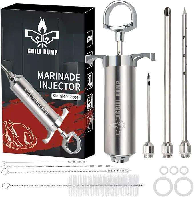 Meat Injector Syringe Kit with 3 Professional Marinade Injector Needles for BBQ Grill Smoker, Turkey and Brisket; 2-oz Large Capacity, Including Paper User Manual, Recipe E-Book (PDF) by GreenHaven Gardens