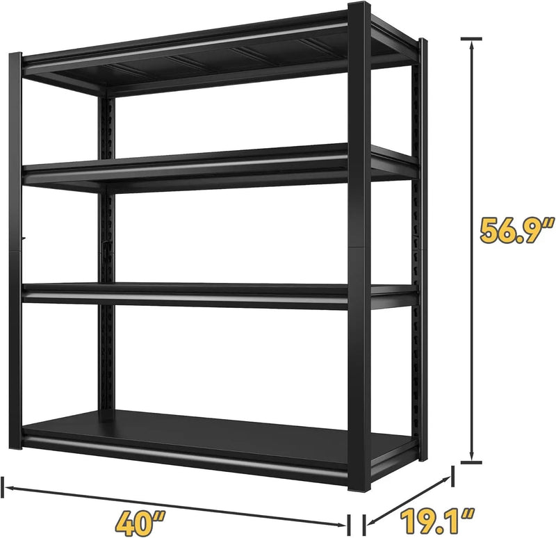 Raybee 40" W Garage Shelving Heavy Duty Storage Shelves 56.9" H Metal Shelving Heavy Duty Load 1600LBS Adjustable Metal Shelves for Storage for Pantry Kitchen 40" W x 19.1" D x 56.9" H 3 Pack by GreenHaven Gardens