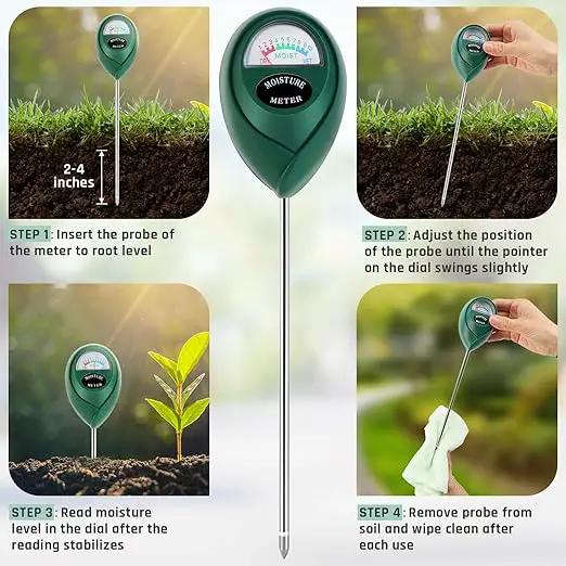 Plant Moisture Meter, Plant Water Meter, Soil Moisture Meter for House Plants for Garden, Lawn, Farm, Indoor & Outdoor Use, No Batteries Required (2 Packs Green) by GreenHaven Gardens