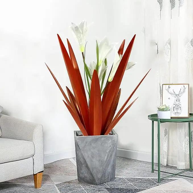 Homight Metal Agave Plant Outdoor Decoration Outdoor Garden Decoration Lily Mexican Yard Art Plant Garden Agave Lily Decorative Garden Gift… (2 Big White Lilies) by GreenHaven Gardens