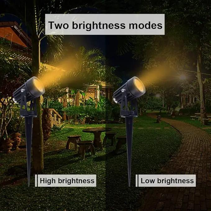 APONUO Metal Solar Spot Lights Outdoor with 9.8ft Cable Solar Powered Landscape Lighting Low Voltage IP65 Waterproof Auto On/Off for Outside Garden Yard Landscape Pathway Garage-Warm White(4-in-1) by GreenHaven Gardens