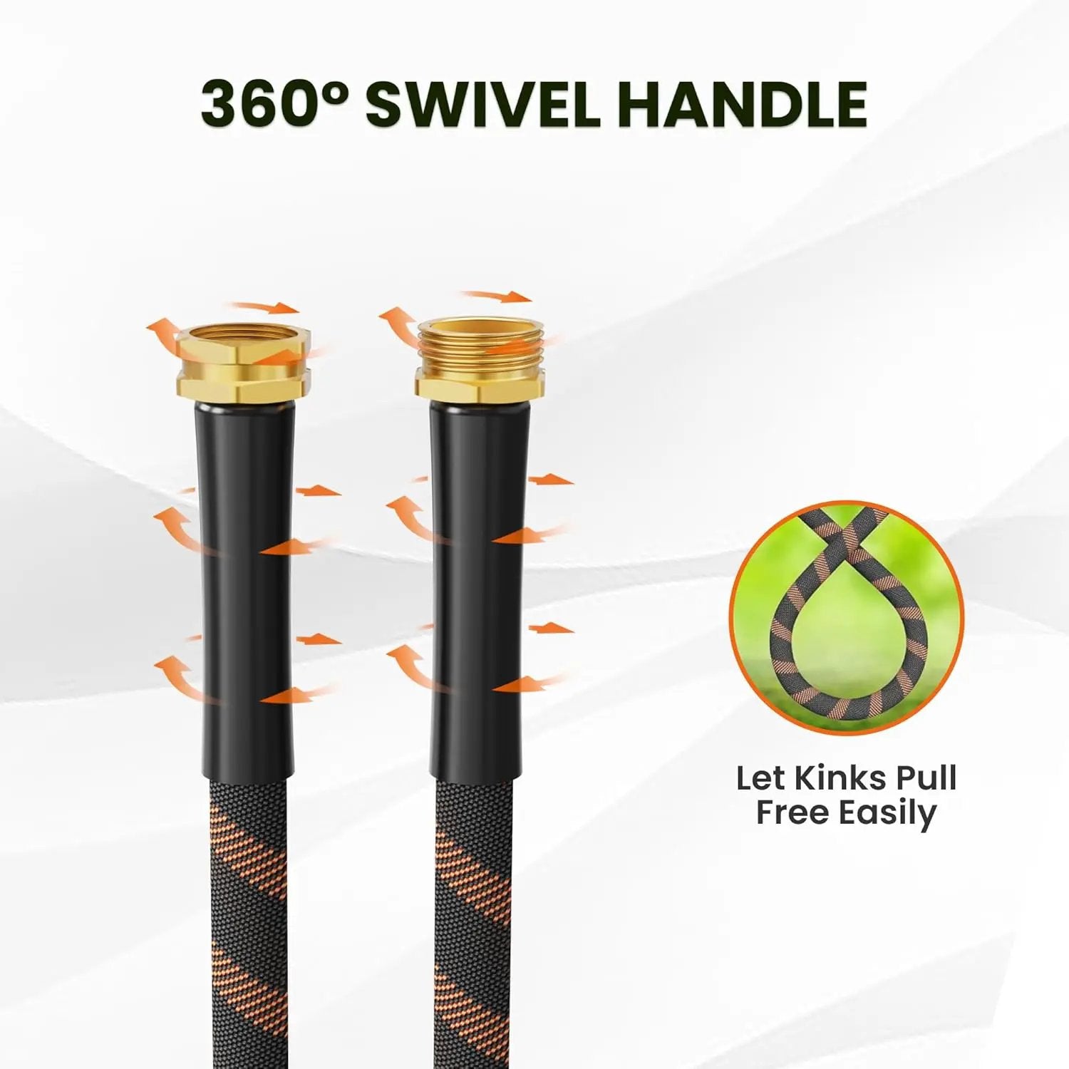 Giraffe Tools Garden Hose 100FT Non-Expandable Lightweight Flexible Water Hoses Burst 600 psi with 9 Spray Function Nozzle Heavy Duty Hose by GreenHaven Gardens