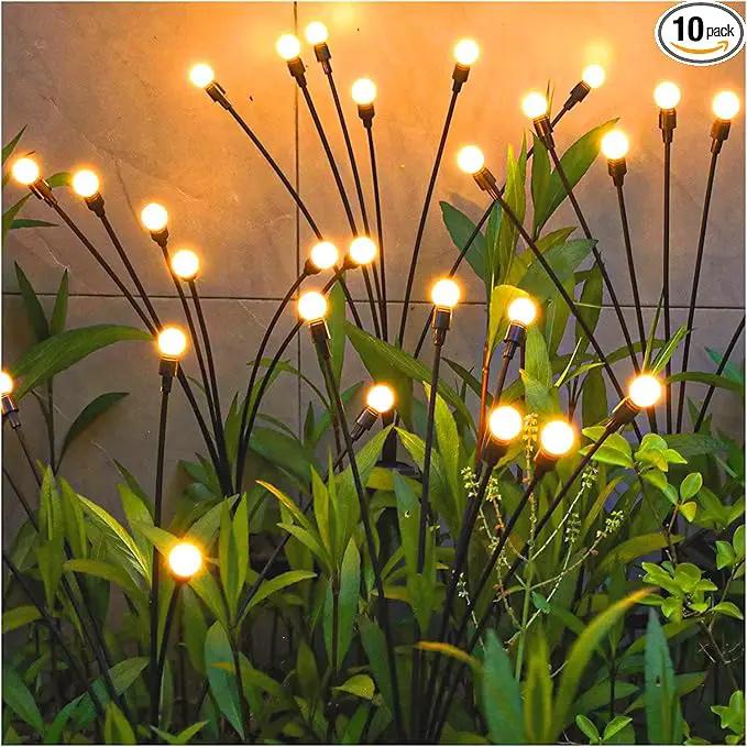 TONULAX Solar Garden Lights - Upgraded Solar Swaying Light, Sway by Wind, Outdoor Lights, Yard Patio Pathway Decoration, High Flexibility Iron Wire & Heavy Bulb Base, Warm White(10 Pack) by GreenHaven Gardens