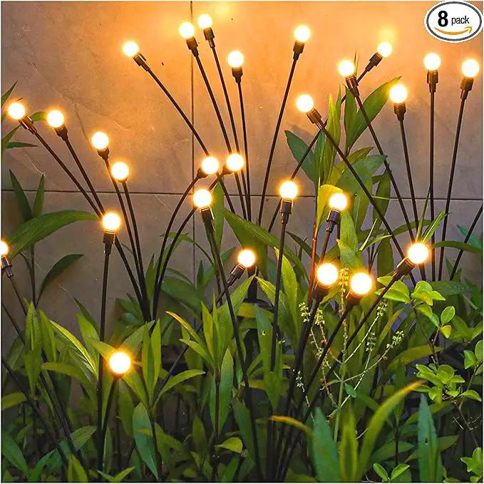 TONULAX Solar Garden Lights - Upgraded Solar Swaying Light, Sway by Wind, Outdoor Lights, Yard Patio Pathway Decoration, High Flexibility Iron Wire & Heavy Bulb Base, Warm White(8 Pack) by GreenHaven Gardens