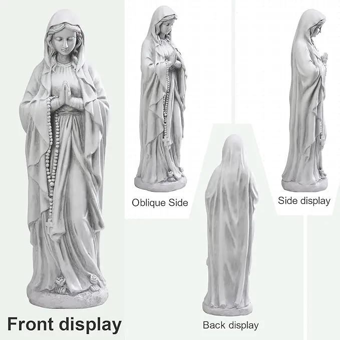 TOETOL Virgin Mary Praying Statue 29.9 Inch Tall Outdoor Garden Religious Decorations Statue Clearance for Home Yard Patio Lawn Hallway Decor Sculpture Magnesium Oxide Stone by GreenHaven Gardens