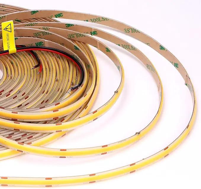 15M/49.2ft 24V COB LED Strip Light Waterproof IP65 Warm White 3000K Uniform Glow 5760LEDs CRI 93+ Flexible LED Tape Lights for DIY Cabinet Bedroom Kitchen Home Decor(No Power Supply) by GreenHaven Gardens
