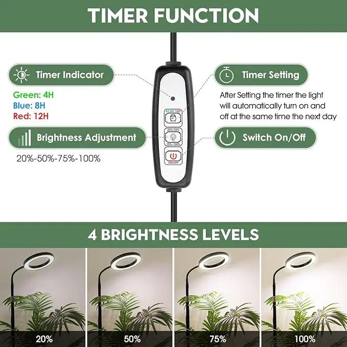 LBW Grow Lights for Indoor Plants Full Spectrum with Stand, Floor Plant Growing Lamp for Large Plants, Auto ON/Off Timer 4/8/12H, 4 Dimmable Levels, 47.2-63 inches Adjustable Height by GreenHaven Gardens