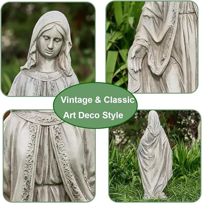 Virgin Mary Statue, Outdoor Garden Religious Decorations, Outdoor Mother Mary Statue, Garden Sculptures & Statues for Home Yard Patio Lawn Deck Hallway by GreenHaven Gardens