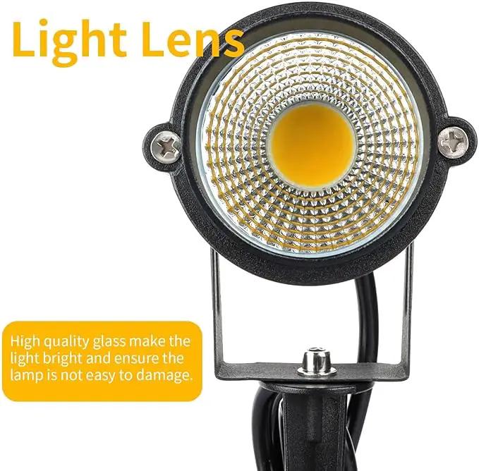 Outdoor Warm White Spot Lights, 3000K Landscape SpotLights, 12W IP65 Waterproof Garden Lights, Metal Case COB Lighting with Spiked Stand for Lawn Decorative Lamp (6 Pack) by GreenHaven Gardens