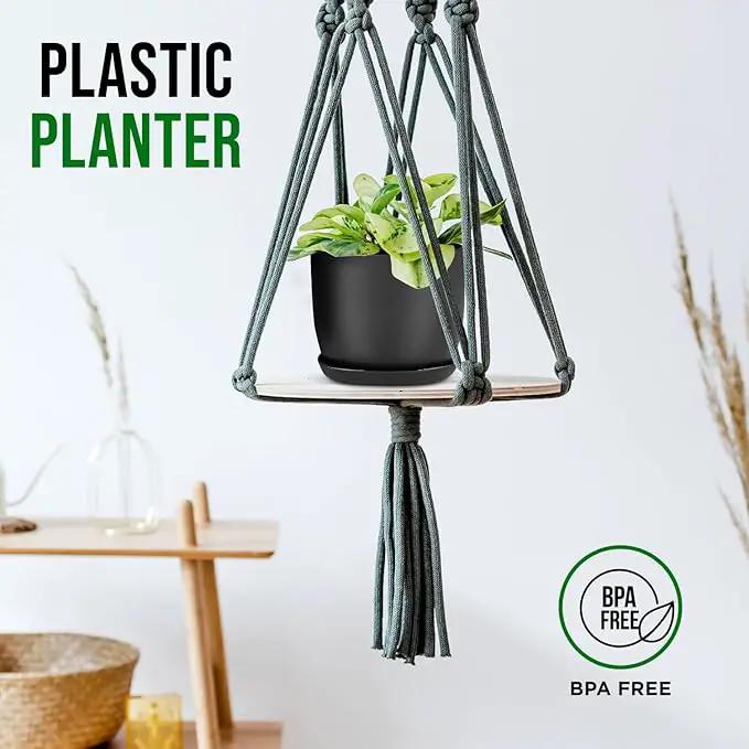 Plant Pots with Multi Drainage Holes - 20 Pieces Versatile, Sturdy Plastic, Stackable Design Home Decor Flower Pots for Indoor and Outdoor Gardening - Black by GreenHaven Gardens