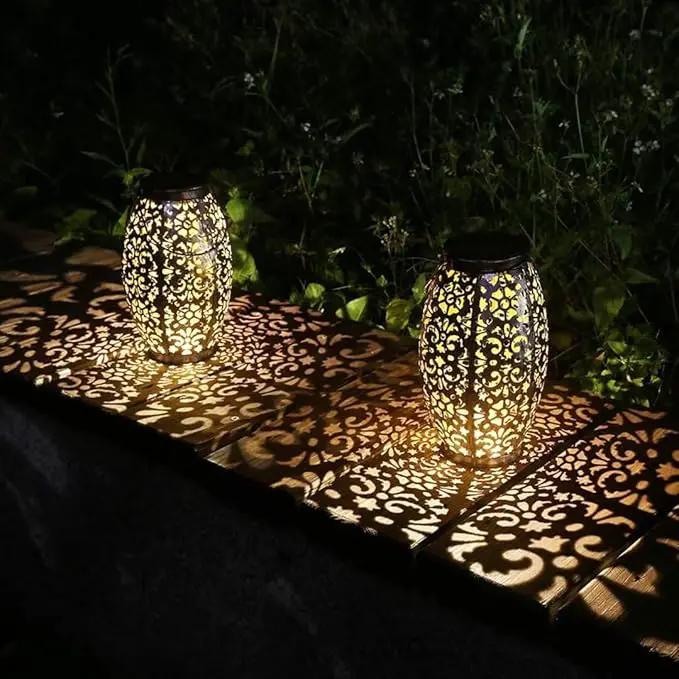 Kaixoxin Solar Lantern Lights for Hanging or Table Outdoor Solar Light for Patio Courtyard Garden (Silver-1) by GreenHaven Gardens