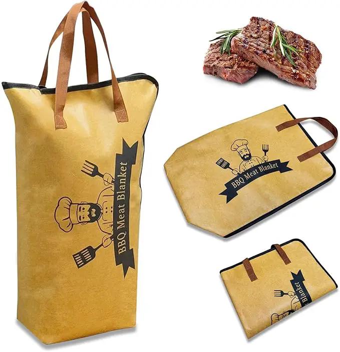Thickened Insulation BBQ Blanket - Meat Resting Blanket, Locks in Juices, Wide Opening Design, Reusable for Large Brisket, Pork Shoulder, Turkey, Easy Clean, Portable - BBQTools,Gift Accessories by GreenHaven Gardens