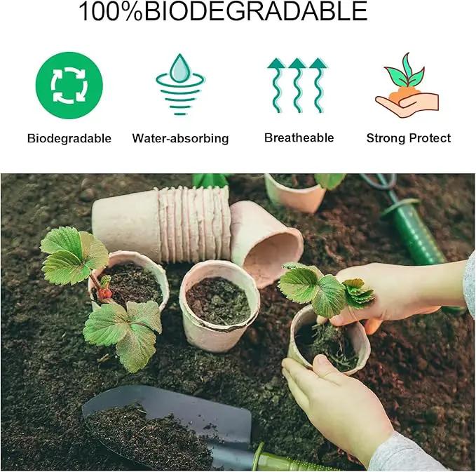 JERIA 200-Pack 3.15 Inch Peat Pots for Seedling with 200 Pcs Plant Labels,Outdoor Garden Germination Nursery Pots,Biodegradable Seed Starter Pots Kits by GreenHaven Gardens