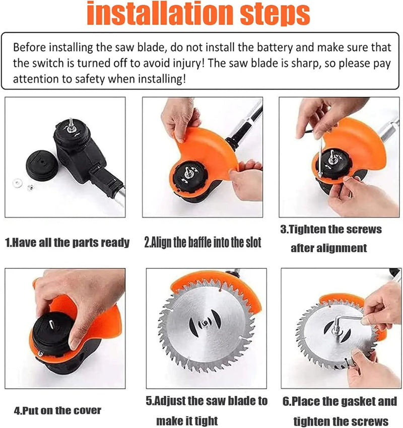 Replacement Blades,Electric Battery Powered Weed Wacker Attachments,Brush Cutter Trimmer Head，3 Kinds of Adjustable Blades,Garden Trimmer Accessories by GreenHaven Gardens