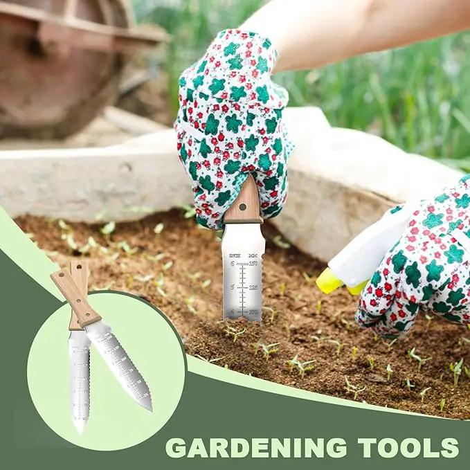 ZHENHAN Hori Hori Garden Knife- 7.2" Multi-Purpose Garden Knife with Heavy-Duty Stainless Steel Blade & Ergonomic Grip for Digging,Planting,Weeding(Silver) by GreenHaven Gardens