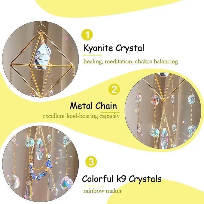 Lapis Lazuli Crystal Suncatcher-Window Hanging Garden Suncatcher Healing Blue Crystal Rainbow Maker Handmade Indoor Outdoor Car Charm Garden Decor by GreenHaven Gardens