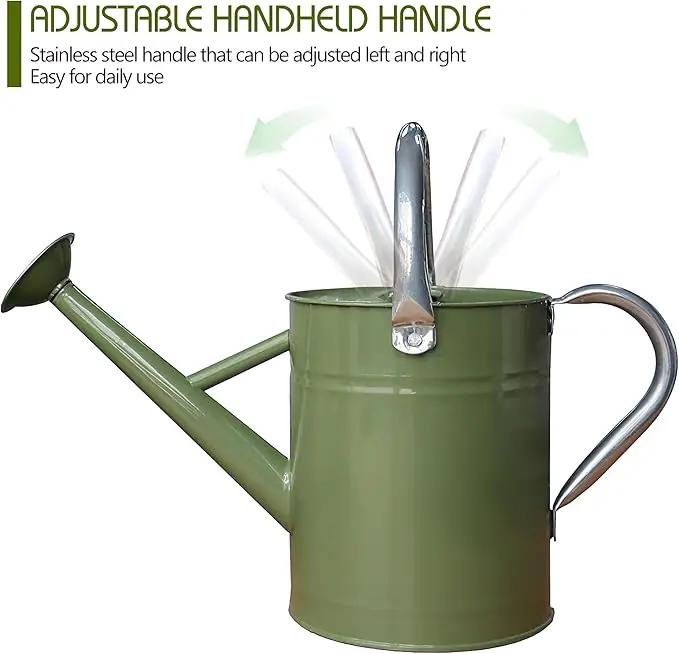 Metal Watering Can, One Gallon Watering Cans Stainless Steel for Outdoor Indoor Garden Plants Watering (Emerald Green) by GreenHaven Gardens