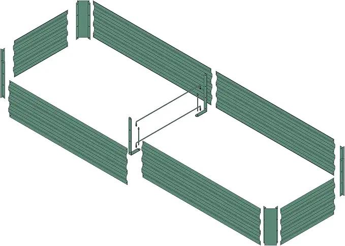 8x2x1ft Metal Raised Garden Bed Kit，Galvanized Garden Bed Box for Vegetables, Flowers, Herbs, and Succulents,120 Gallon Capacity - Green by GreenHaven Gardens