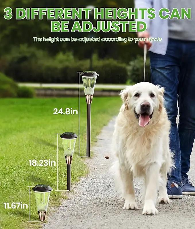 Bright Solar Pathway Lights Outdoor 8 Pack, 2-in-1 Warm&Cool Solar Lights Outdoor, Pathway Landscape Lighting Waterproof IP65, Auto On/Off Outdoor Light for Lawn Patio Walkway Garden Landscape by GreenHaven Gardens
