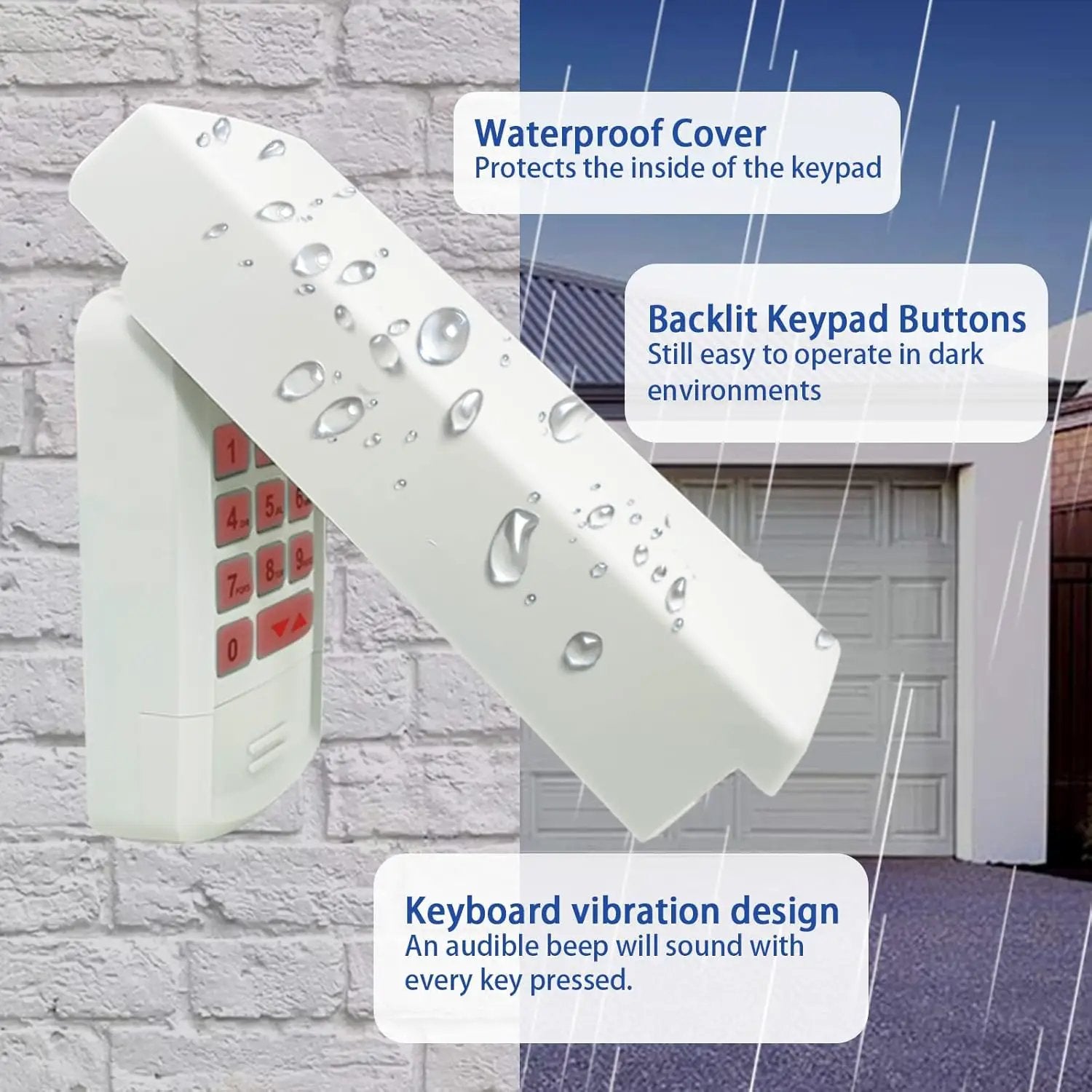 for Genie Garage Door Opener Keypad Compatible with All Genie Intellicode Overhead Door Codedodger and Dip Switch Opener for 1995-Current Models 315/390MHZ Wireless Keyless Keypad Replacement by GreenHaven Gardens