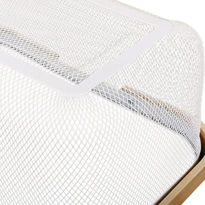 Wire Mesh Storage Organizer Basket Portable Garden Harvest Basket Fruit Basket Bin with Wood Handle Ideal for Kitchen Picnic Pantry Cabinets Storage Home Decor (Cold Gray) by GreenHaven Gardens
