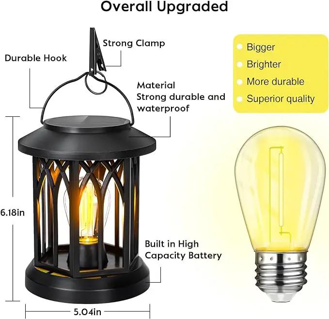 Hanging Solar Lanterns Outdoor Waterproof, 4 Pack Outdoor Solar Lantern, Hanging Solar Lights for Outside, Outdoor Solar Lanterns Table Yard Porch Balcony Desk Patio Decor, Solar Powered Lantern by GreenHaven Gardens