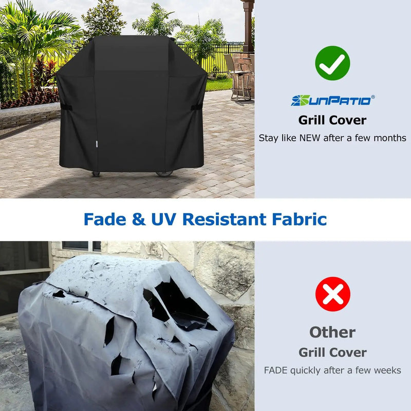 SunPatio 58 Inch Outdoor Grill Cover, Compatible for Weber Genesis II, Genesis 300 and II LX 300 Series Gas Grills, Heavy Duty Waterproof Barbecue Cover, Compared to Weber 7130, 58"W x 25"D x 44.5"H by GreenHaven Gardens