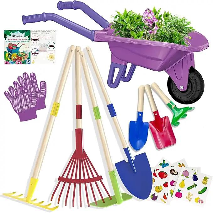 Kids Gardening Tools Outdoor Toys Set Backyard Play with Wheelbarrow Educational STEM Learning Pretend Toys Outdoor Indoor for Toddlers Kids Boys Girls by GreenHaven Gardens