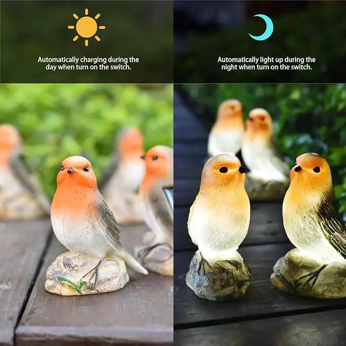 Solar Garden Outdoor Statues Bird Lights, Cute Birds Garden Decor for Outside, Christmas Birthday Gifts for Women, Unique Mother Grandma Housewarming Gifts and Yard Decoration by GreenHaven Gardens